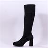Miss Elastic Hilary Platform Long Boot - Black Suede